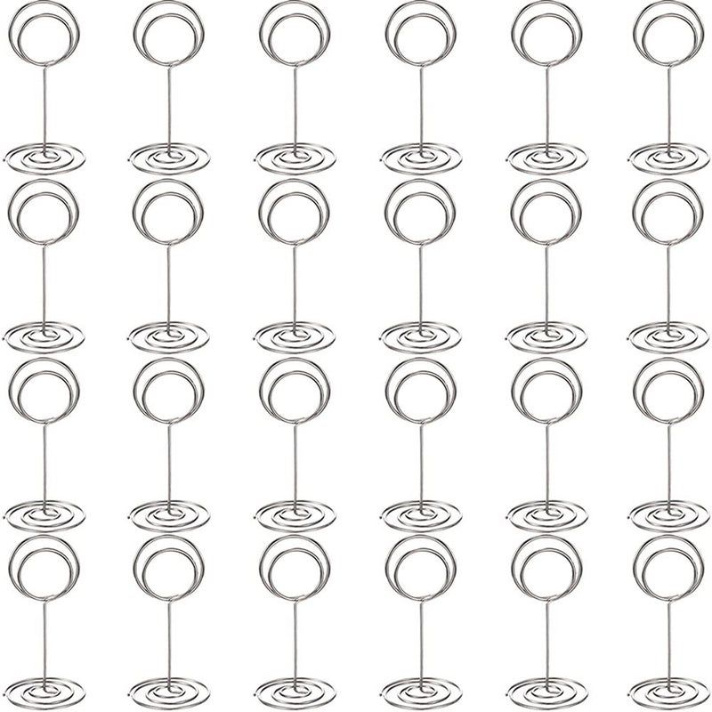 Toncoo 24 Pack Premium Table Number Holders and 24 Pcs Place Cards, Table Sign Stand, Photo Picture Holders Wedding Table Name Card Holder(Sliver) - Image 2